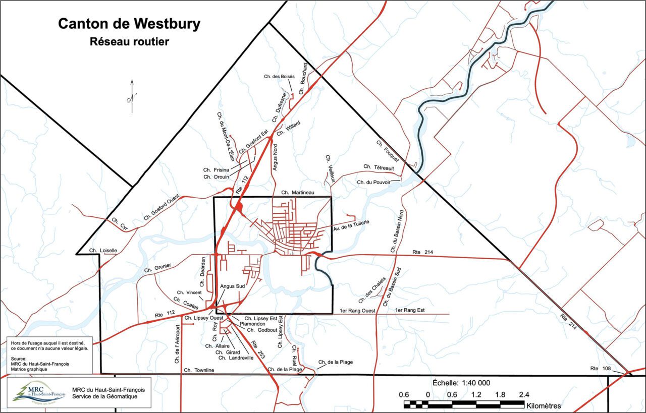 Carte de Westbury Canton de Westbury